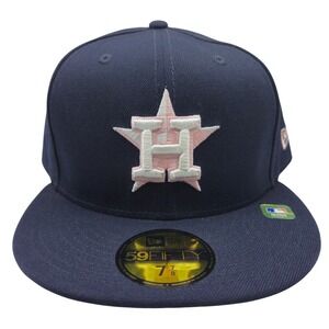 New Era Houston Astros 59FIFTY Navy Pink Mothers Day 2024 Fitted Hat 7 7/8